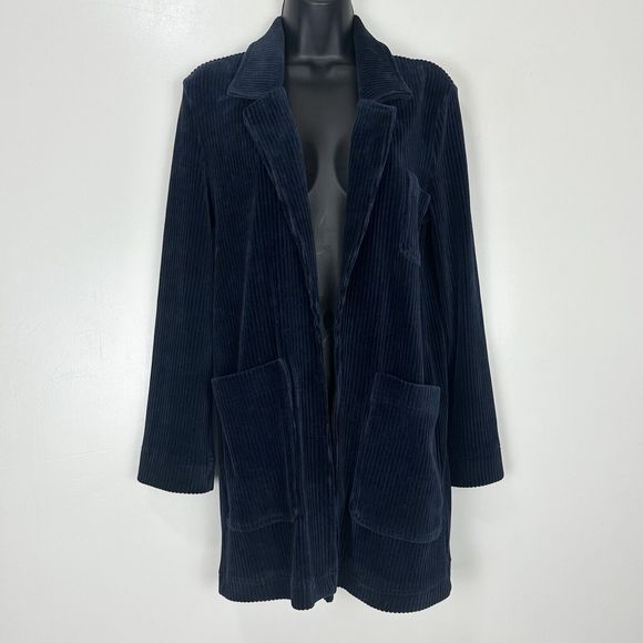 Madewell Jacket Womens XS Blue Texture & Thread Velour Corduroy Blazer - Picture 5 of 13